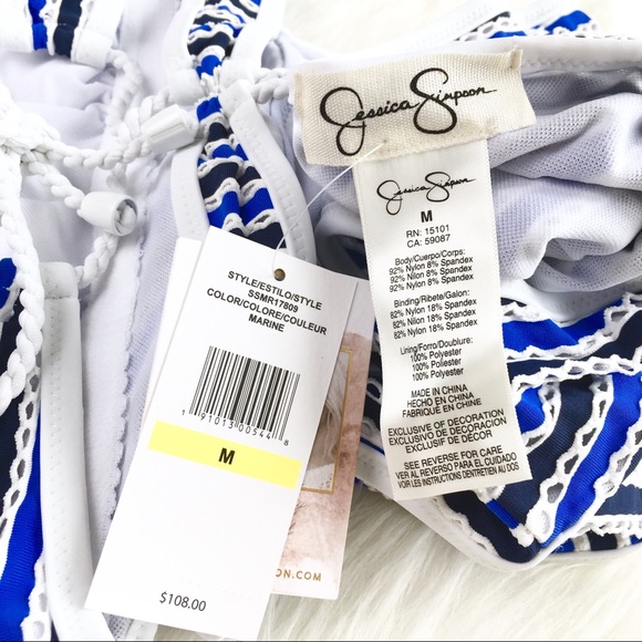 Jessica Simpson | striped maritime cutout onepiece - Picture 4 of 5